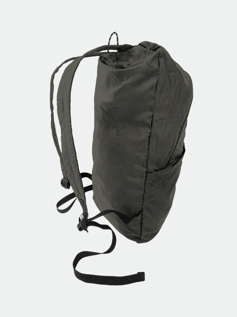 The Halti Streetpack Backpack is black, ultralight, with double straps and a side pocket, shown on a white background.