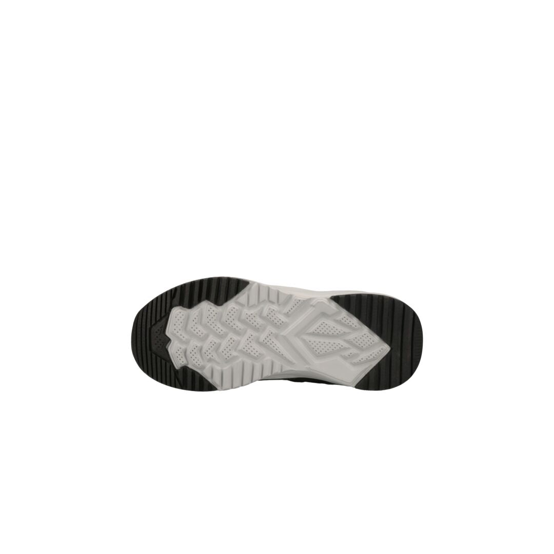Bottom view of Halti Zuma DrymaxX Sneaker Childrens sole, black and white with shock-absorbing, textured tread.