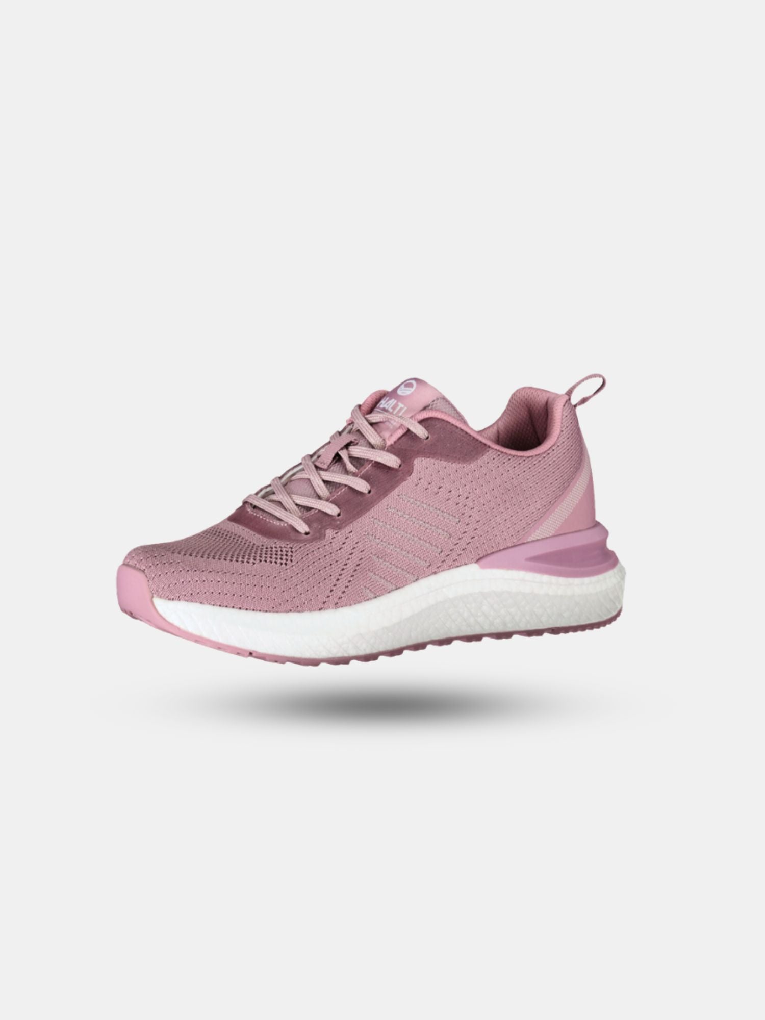 Halti Gale Sneaker Womens in pink with BoomaxX Energy midsole, white sole and laces on a plain white background.