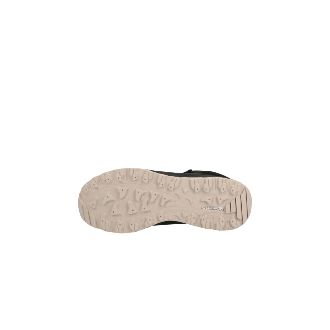 The image shows the beige, textured rubber outsole of the Halti Hiker Kuru DrymaxX Outdoor Shoe Mens on a white background.