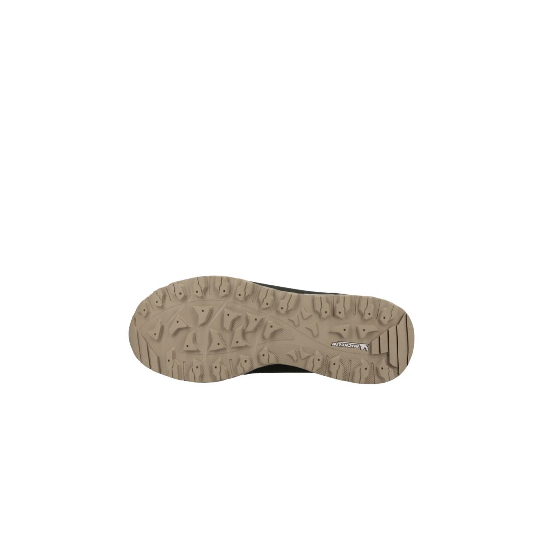 Halti Hiker Kuru DrymaxX Womens beige outdoor shoe sole with rugged tread, displayed on a white background.