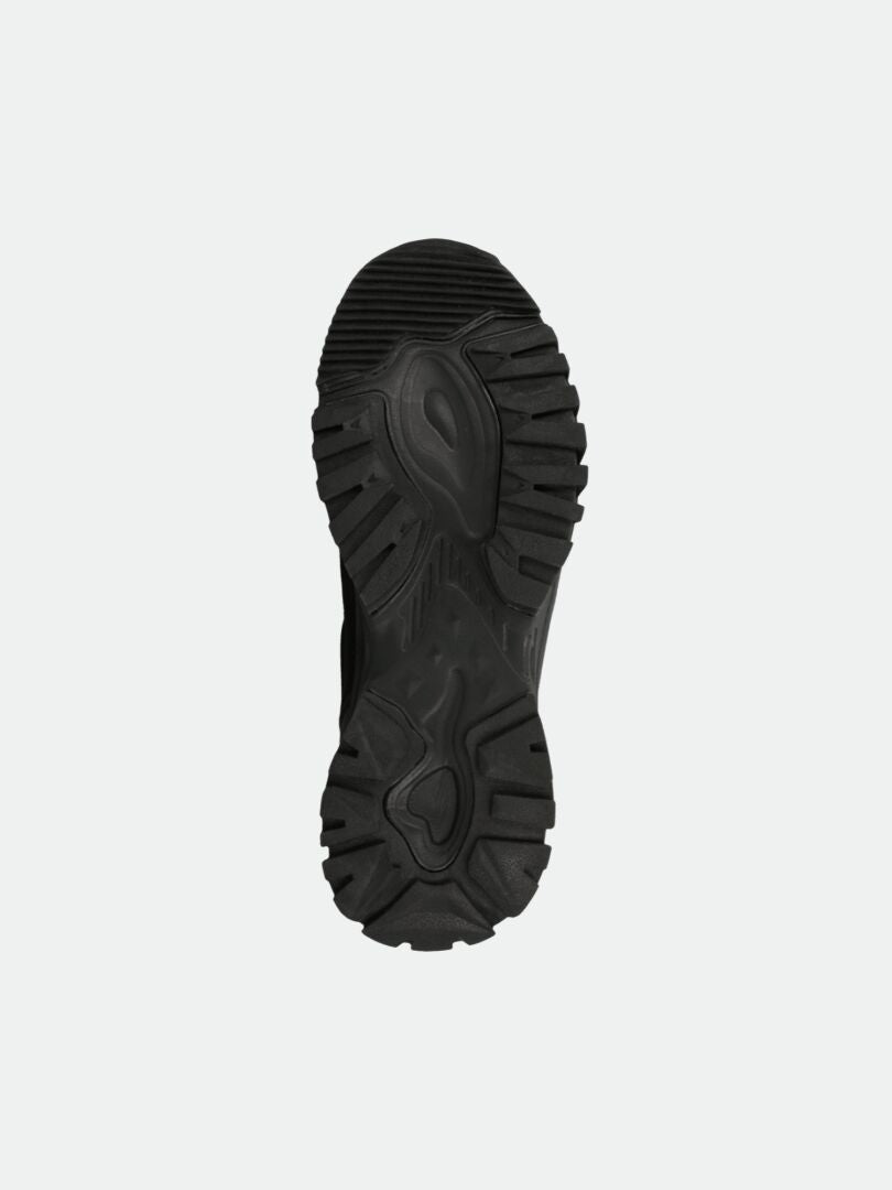 Black rubber sole with textured tread from Halti Toppari Zip DX Women’s Outdoor Shoe, shown on white background.