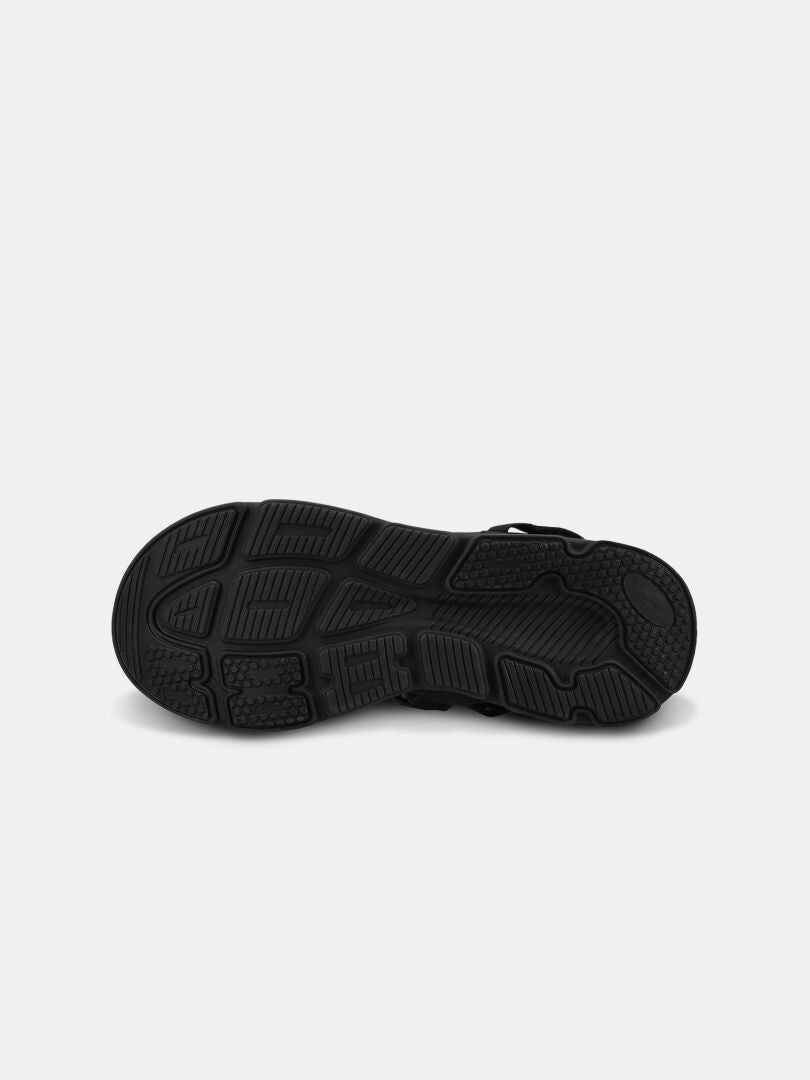 The image shows the black rubber sole of the Halti Pursuit 2 Sport Sandal with a textured tread, viewed from below.