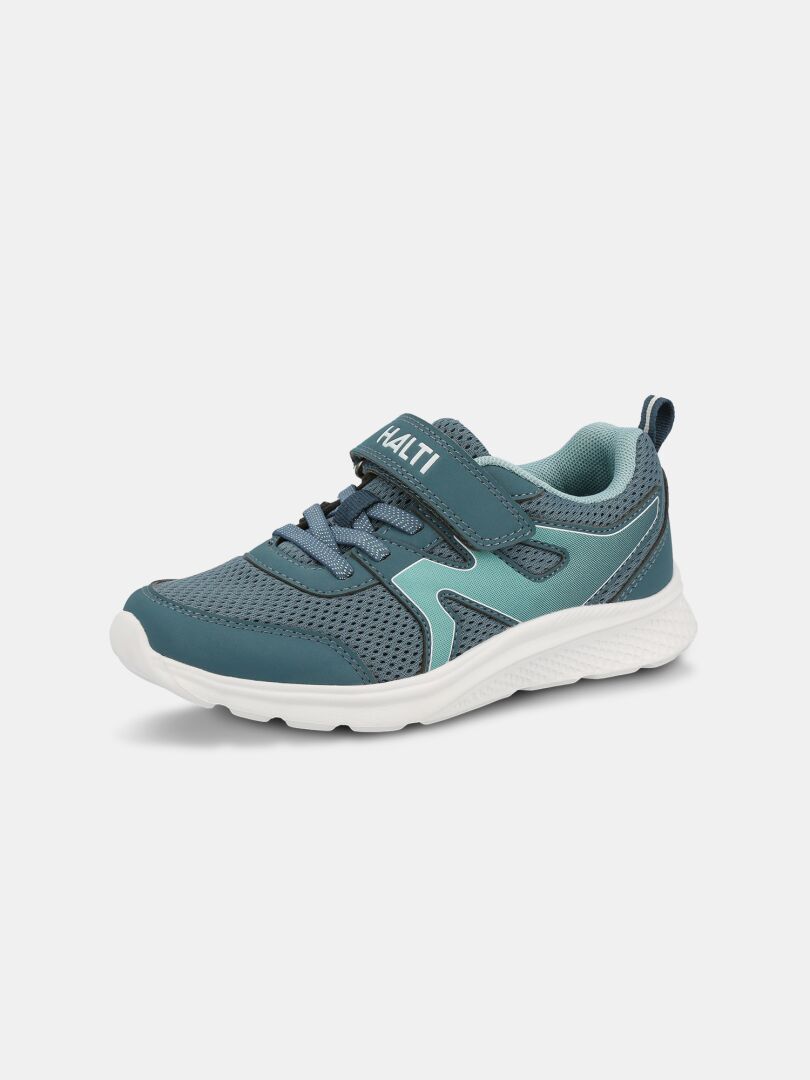 Halti Merry 2 Sneaker Children's: blue/teal mesh, velcro strap, lightweight slip-on with Halti branding.