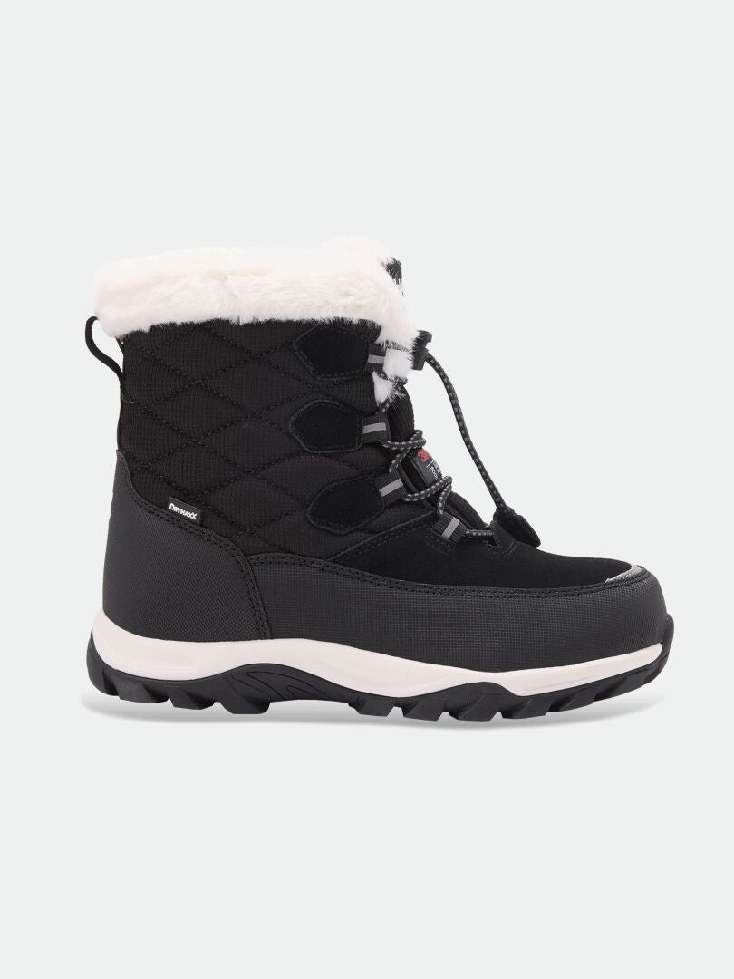 Halti Tornio DX kids’ winter boots, lace-up, white faux fur lining, Thinsulate, thick treaded sole.
