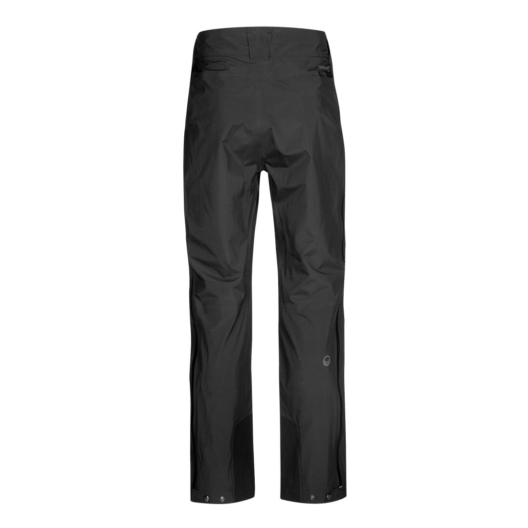 Halti Alpine 3L DrymaxX Shell Pants Mens—lightweight, recycled, with straight legs and snap hems, shown from the back.