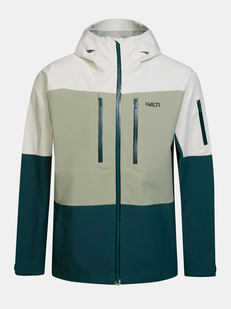 Rizle Unisex 3L DX Ski Jacket, a color-blocked design featuring a full-length zipper and chest pockets.