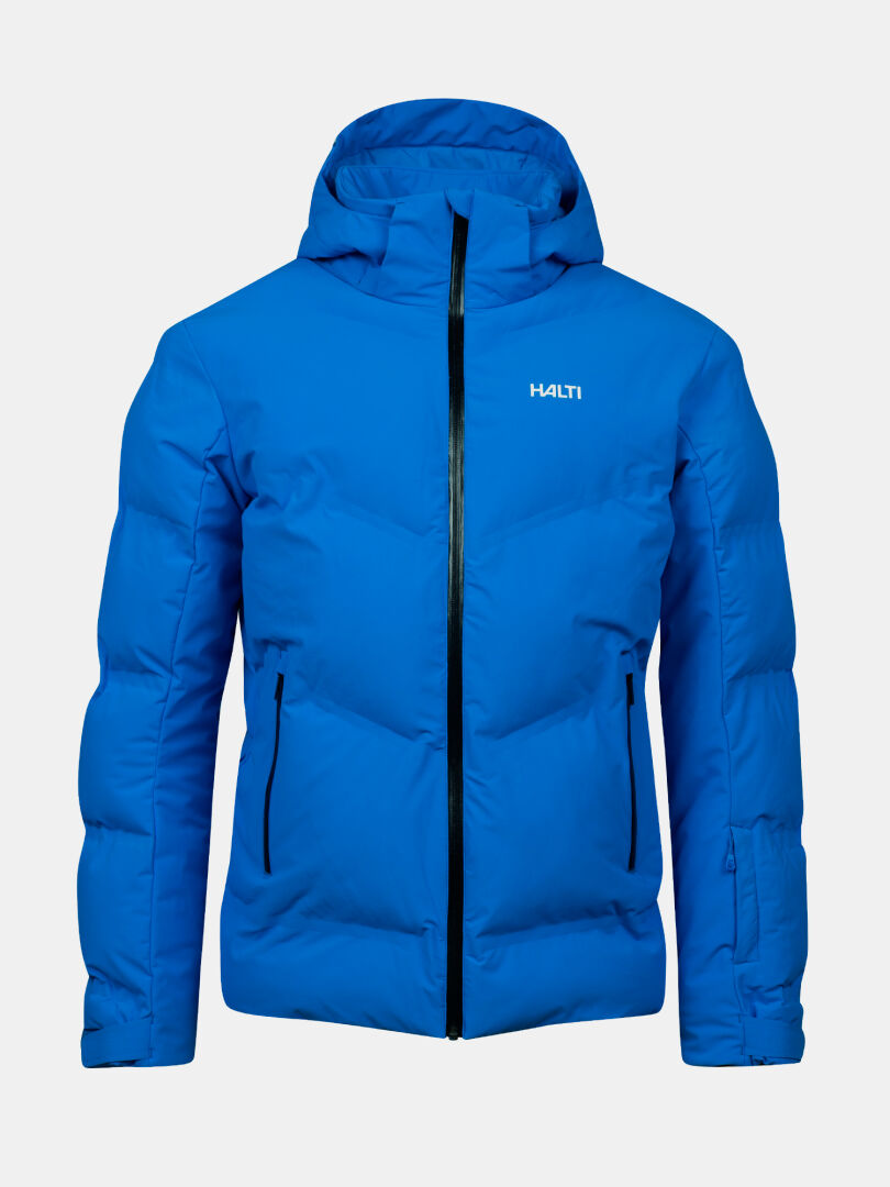 Halti Nordic Arcty II Men's Ski Jacket: blue, insulated, hooded, front zipper, side pockets, chest Halti logo.