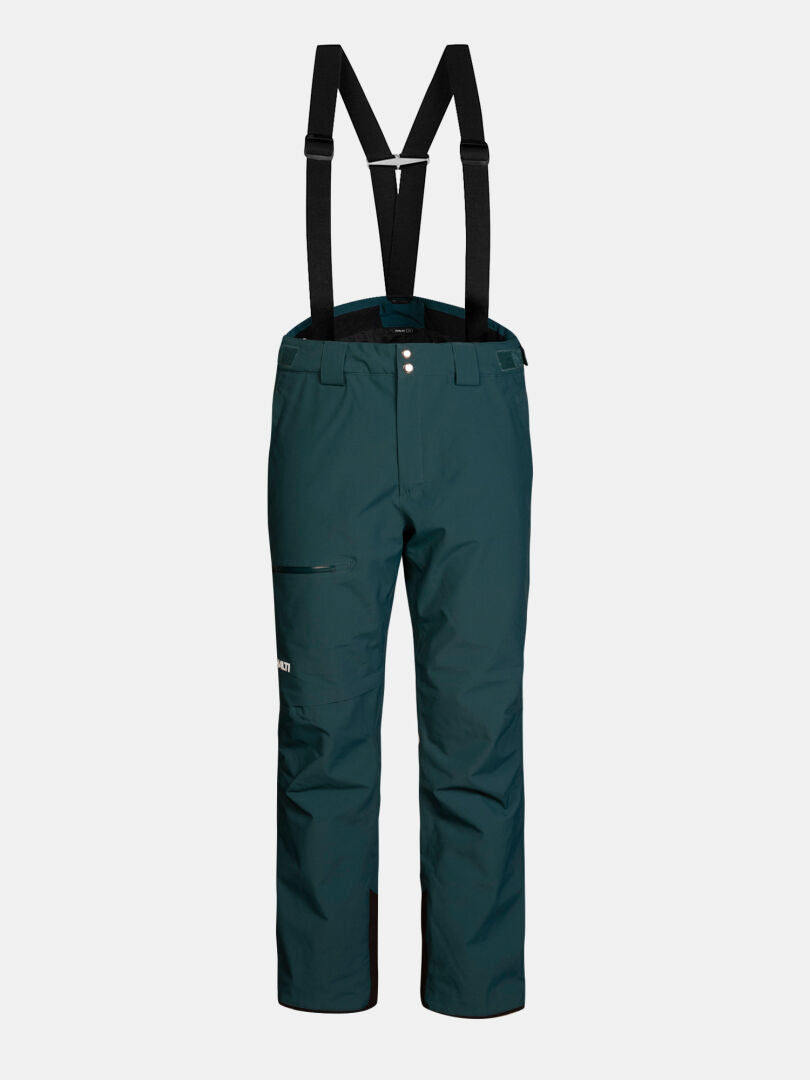 Halti Carvey II DX Ski Pants Men’s in dark teal with black suspender straps.