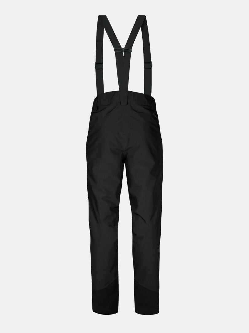 Halti Carvey II DX Men's ski pants with adjustable suspenders, shown front-facing on a plain white background.