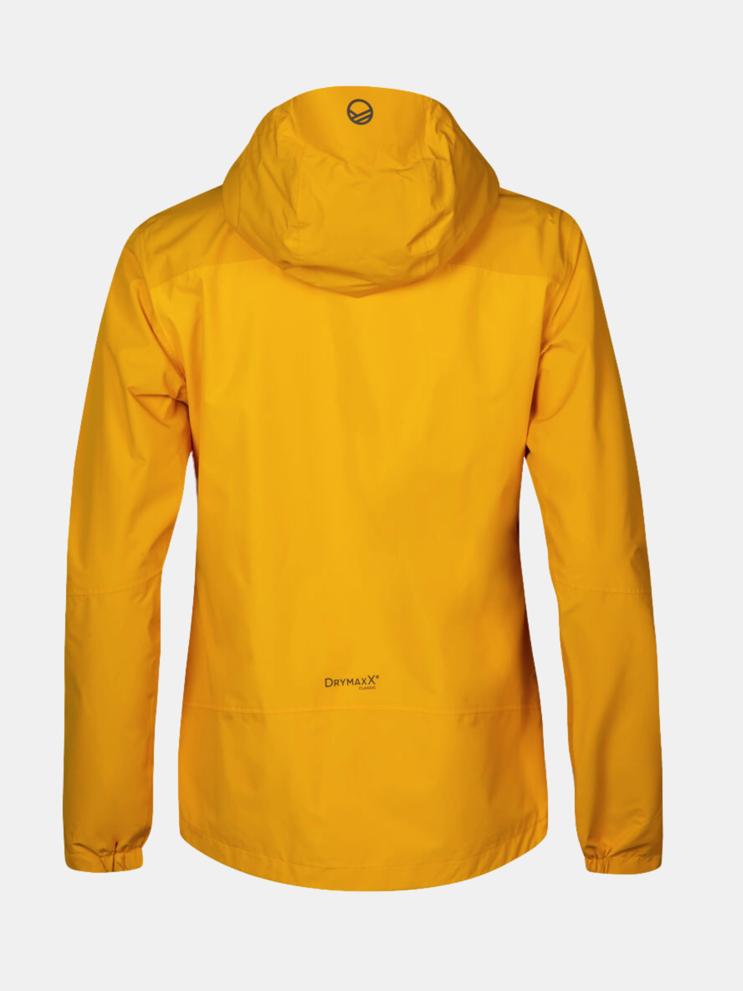 A yellow Halti Fort Plus Womens DrymaxX Shell Jacket is shown from the back on a plain white background.