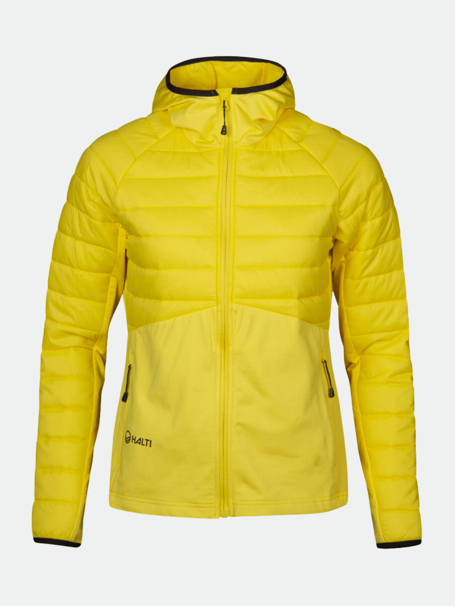 The Halti Veidnes Women's Insulation Jacket features a hood, zip front, microtherm insulation, and two zip pockets.