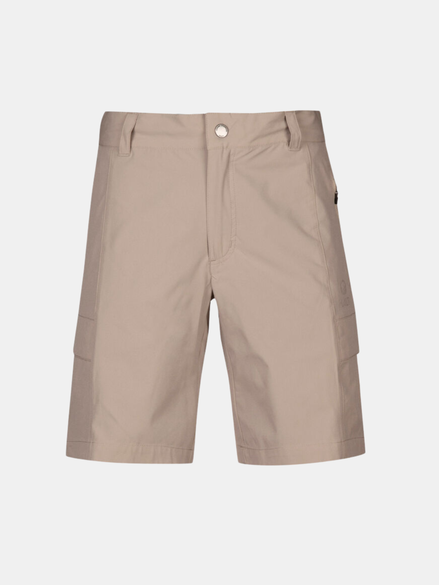 Halti Reissu Plus Womens Stretch Shorts in beige feature quick-dry fabric, belt loops, and side flap pockets.