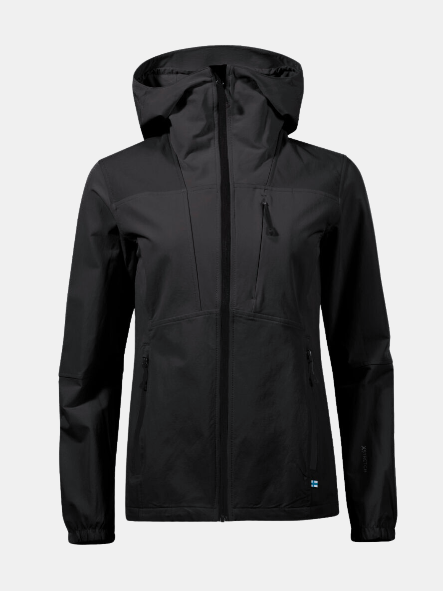 Halti Pallas Plus Women Warm X-Stretch Jacket: black, plus-size, breathable, zip front, multiple pockets.