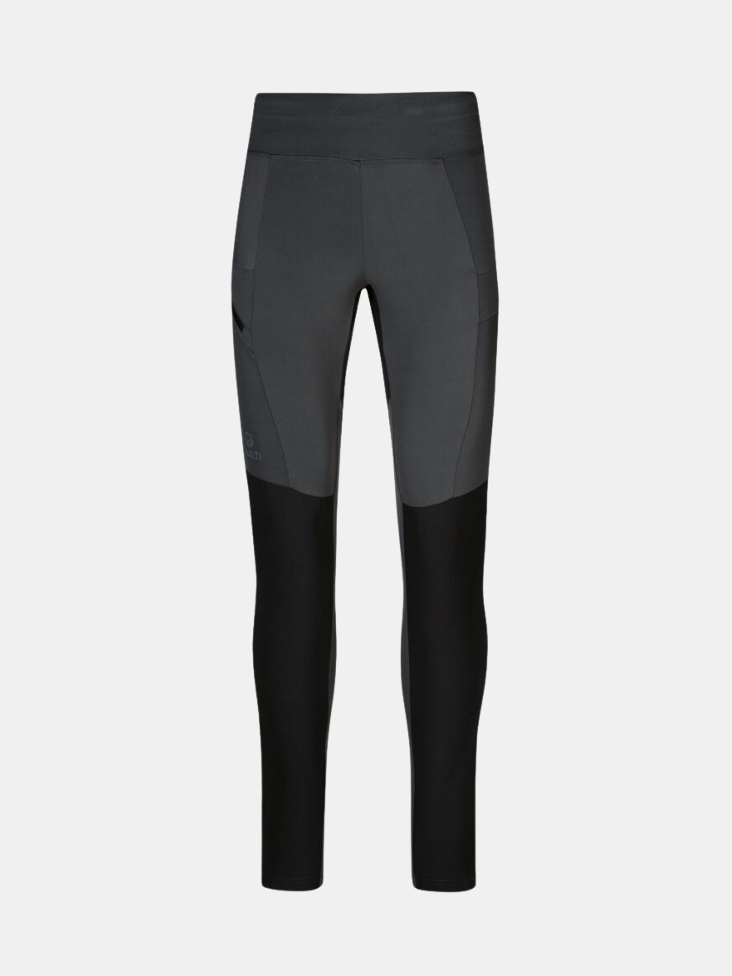 Halti Hiker Women's Tights in two-tone dark gray and black, shown on a plain background.