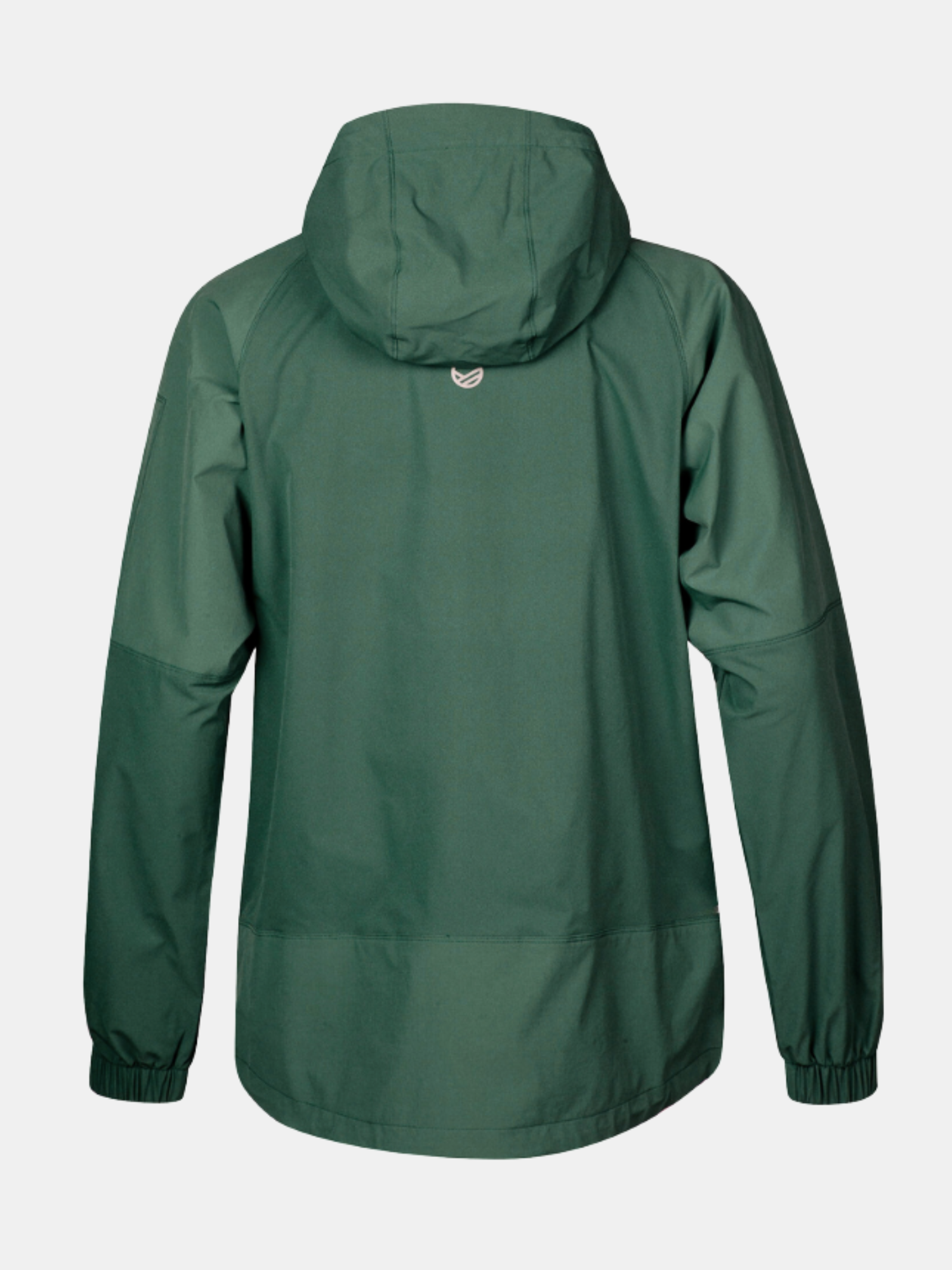 The Halti Pallas Womens Jogger Lite Jacket in green features a breathable, lightweight design with long sleeves and elastic cuffs.