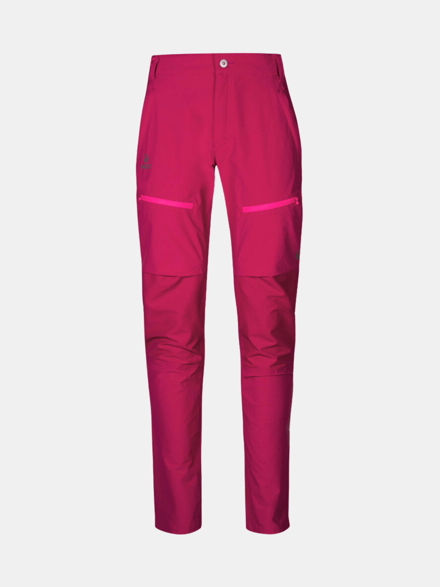 Halti Pallas II Womens X-stretch Outdoor Pants, bright pink, zippered pockets, button closure, breathable.