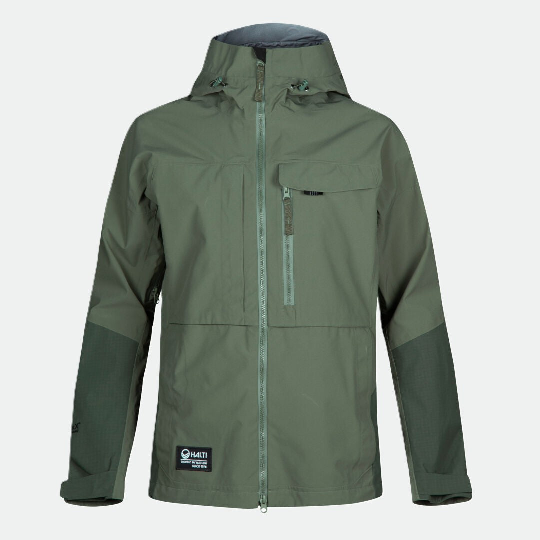 Halti Hiker Drymaxx 3L Ventilated Womens jacket in green with waterproof shell, chest pocket & reinforced elbows.