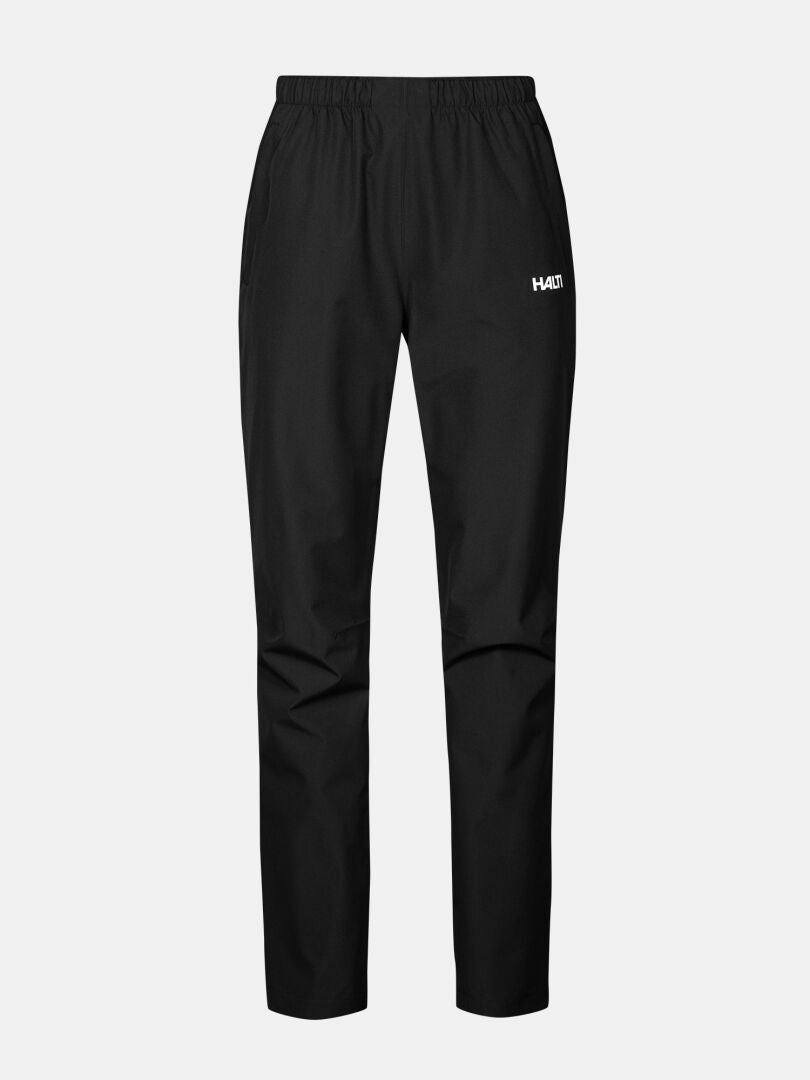 Halti Forter DX Shell Pants Women's: black, elastic waist, weather protection, and logo for outdoor use.