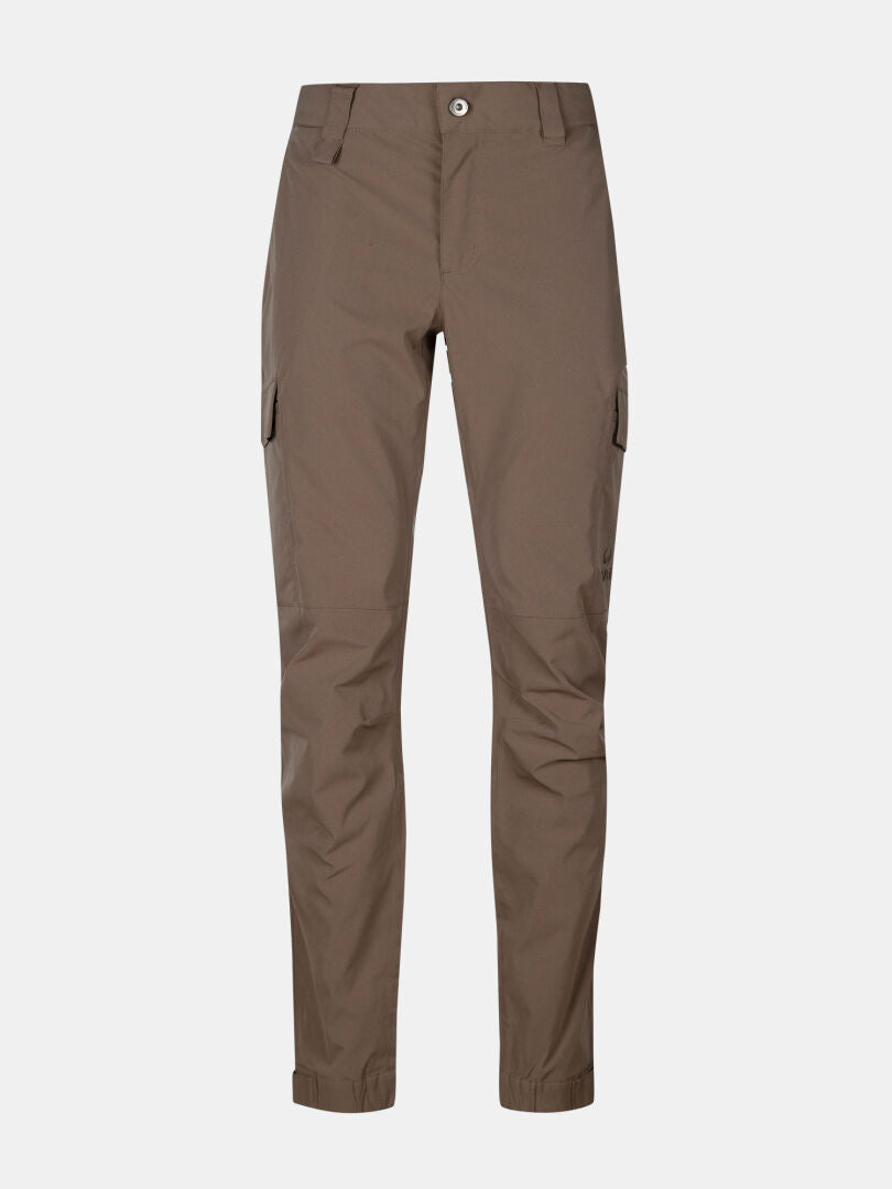 Halti Hiker II DrymaxX Shell Pants Womens, brown with button and zipper, ideal for hiking, shown on white background.