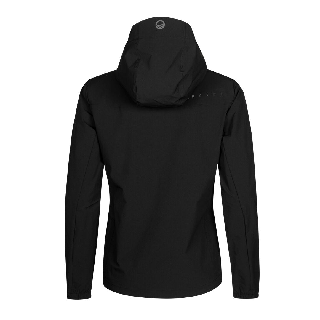 Back view of the Halti Pallas Evo X-stretch Jacket Womens, with flexible material and subtle logo near right shoulder.