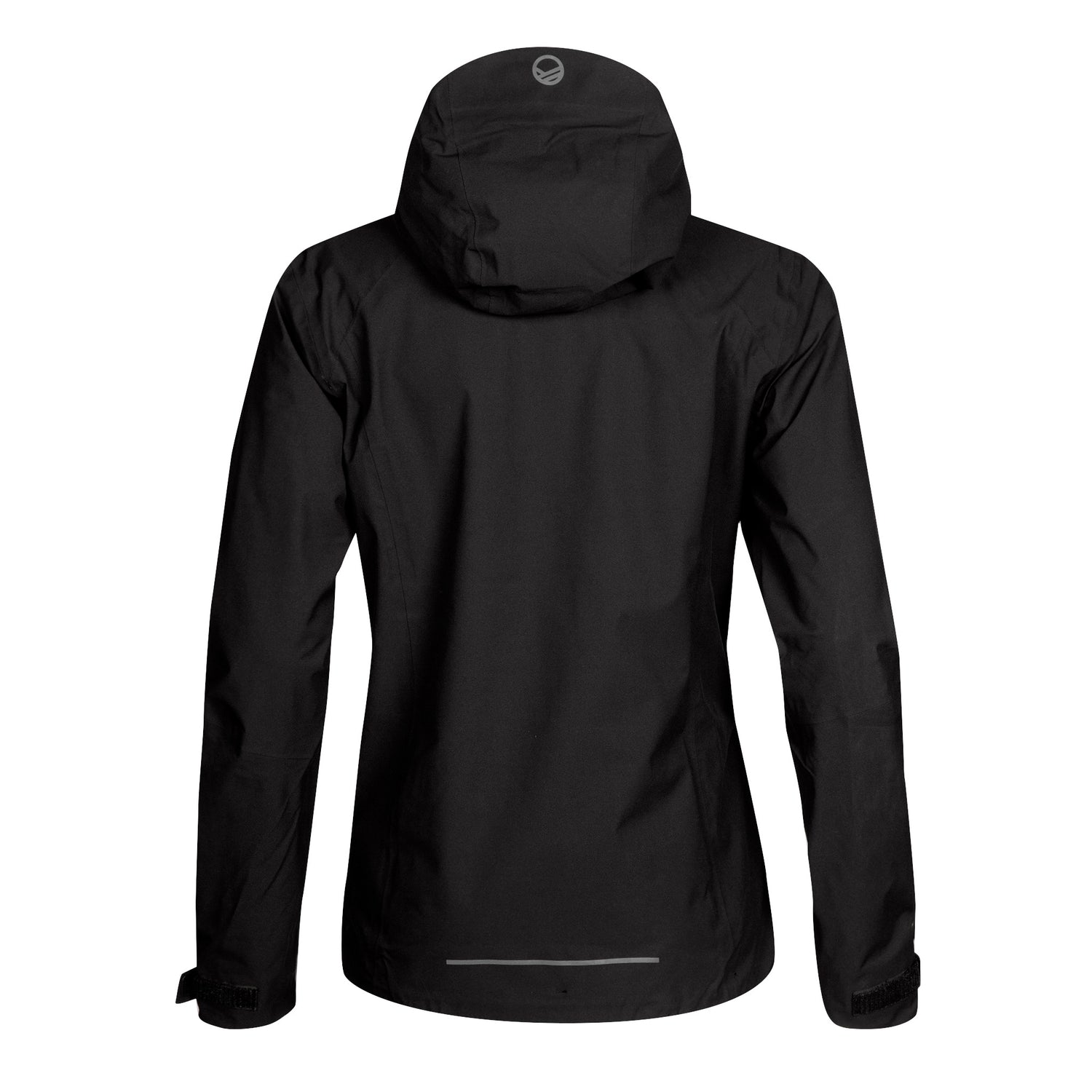 The Halti Biegga Neve Plus DrymaxX Shell Jacket in black is shown from the back against a white background.