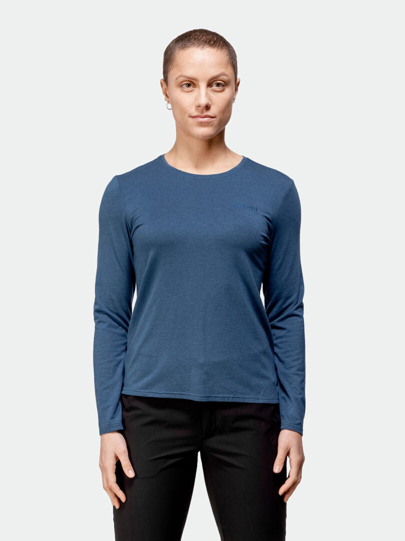 halti tuntu merino shirt long sleeves blue
