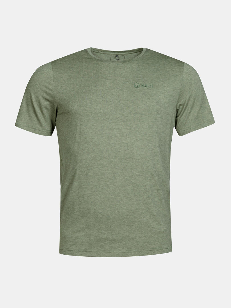 Halti Tuntu II Merino T-shirt Mens in light green with short sleeves shown on a white background.