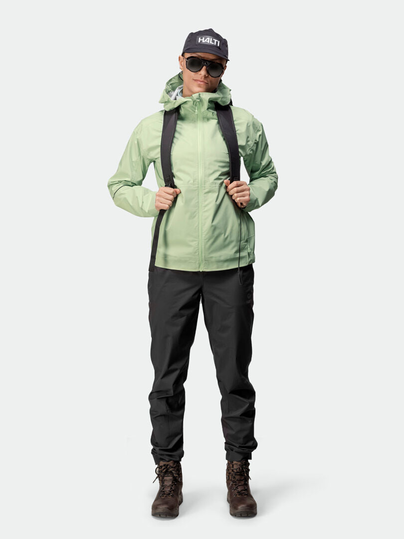 Halti Pisarat 2,5L Shell Jacket Women's Green /Halti Pisarat 2,5l Kuoritakkki naisten Vihreä / Pisarat 2,5L Skaljacka Dam Grön/ Pisarat 2,5l Regenjacken Damen Grune