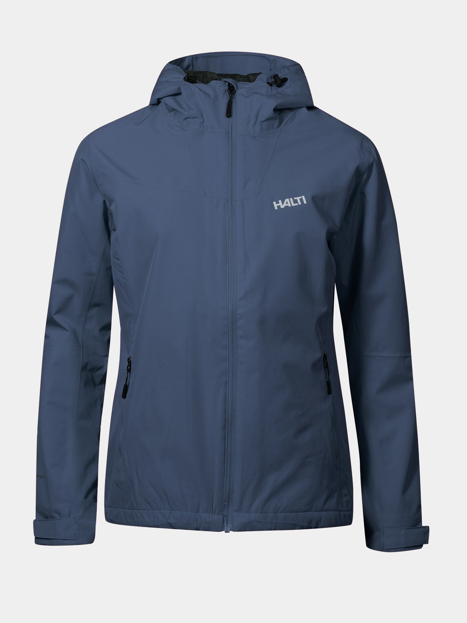 Halti Forter DX Warm Shell Jacket Women's: blue, insulated, ripstop fabric, front zip, two zip pockets, logo on chest.