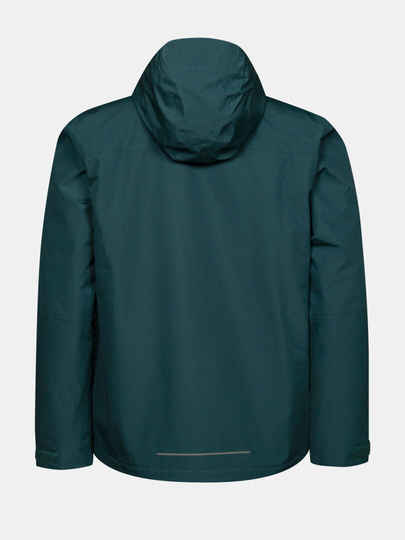 Halti Forter DX Warm Shell Jacket Men’s in dark teal, DrymaxX® insulated, shown from the back on white background.