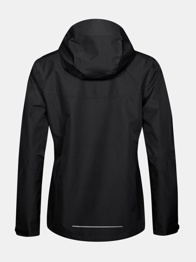 Halti Forter DX Shell Jacket Women’s Plus in black, displayed from the back on a plain white background.