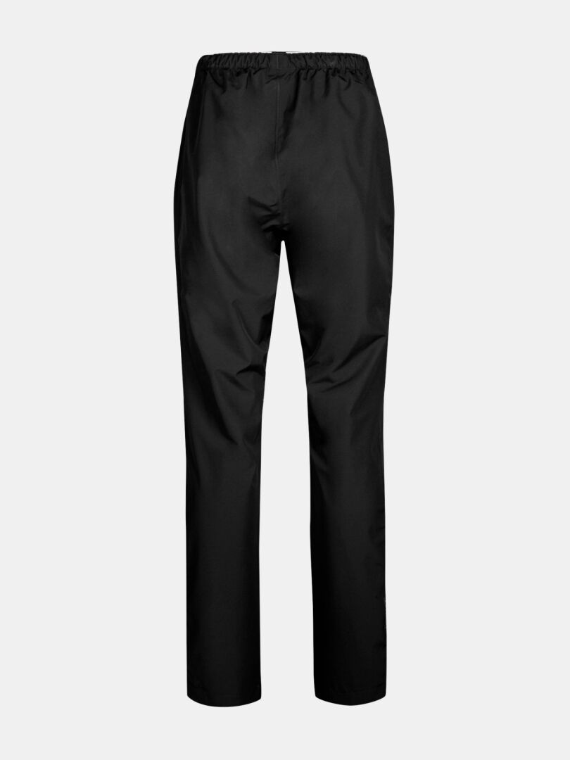 Halti Forter DX Shell Pants Women's Plus in black, straight-leg with elastic waistband, shown from the back.