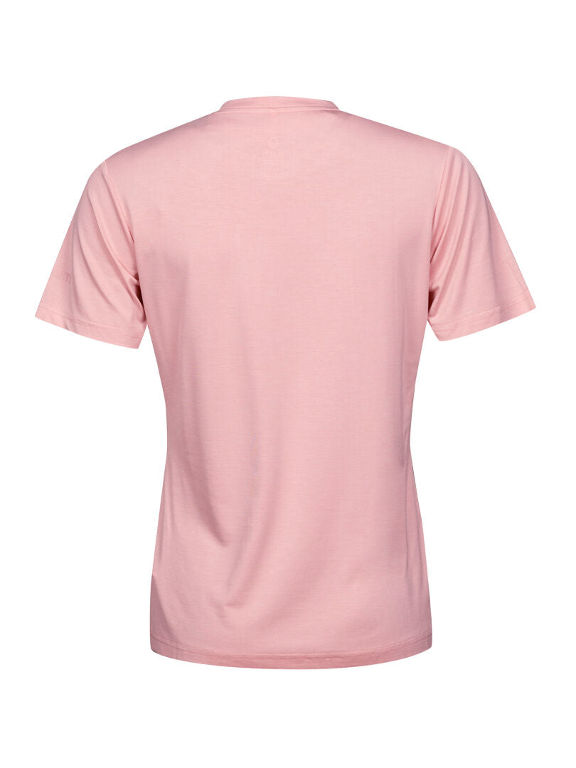 A plain light pink Halti Kalteva T-shirt Womens, short-sleeve, shown from the back on a white background.