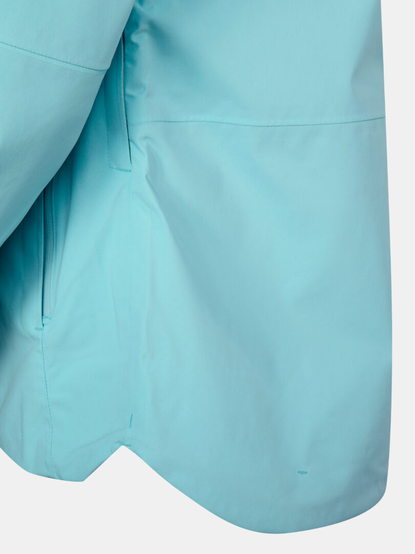 Close-up of the Halti Staala DrymaxX Shell Jacket Womens, a water-repellent outdoor jacket with side zipper pocket.