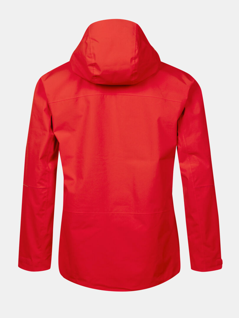 A Halti Staala DX Shell Jacket Men's in red is shown from the back on a plain white background.