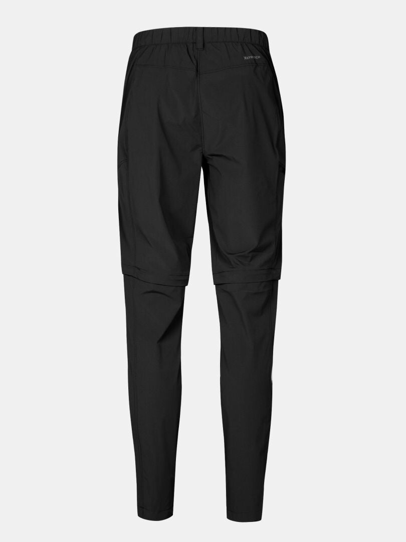 Halti Pallas Cool Stretch Zip-off Pants Men's in black, UPF 90+, back view on a plain white background.