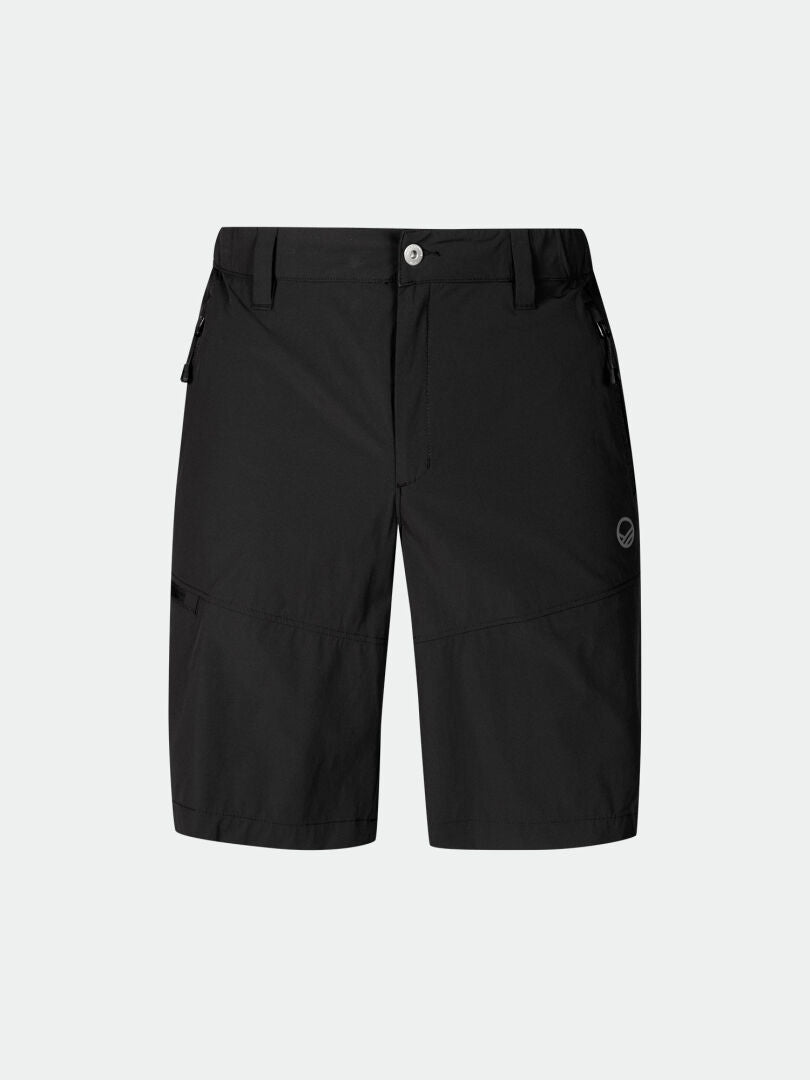 Halti Pallas Cool X-stretch Shorts Mens: Black, knee-length, UPF 90+, moisture-wicking, pockets, belt loops.