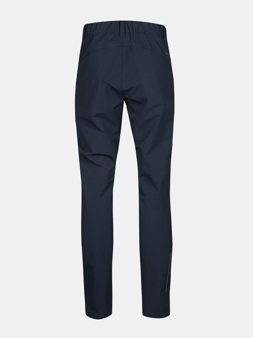 Back view of Halti Finholma X-stretch Pants Womens Plus in navy with elastic waistband and straight legs, plain background.