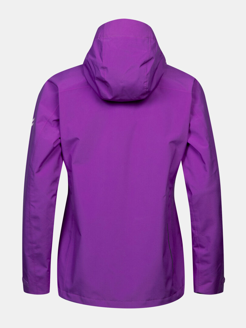 Back view of Halti Kaltimo DX Women’s Plus purple jacket with long sleeves, on a plain light background.