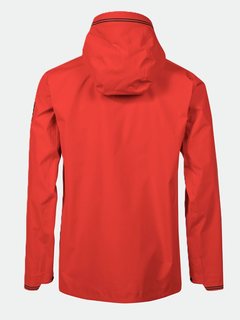 Halti Reissu Mens DX 3L Shell Jacket in red, back view, shown against a plain light background.