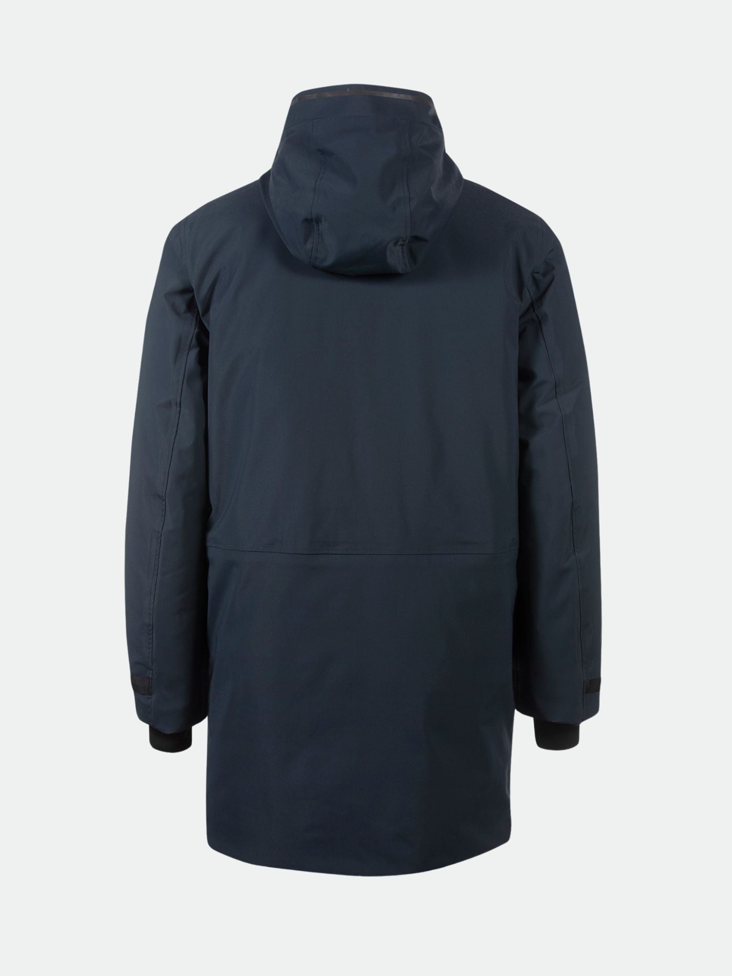 The Halti Bergga Men's DrymaxX Winter Jacket in navy blue, shown from the back on a white background.