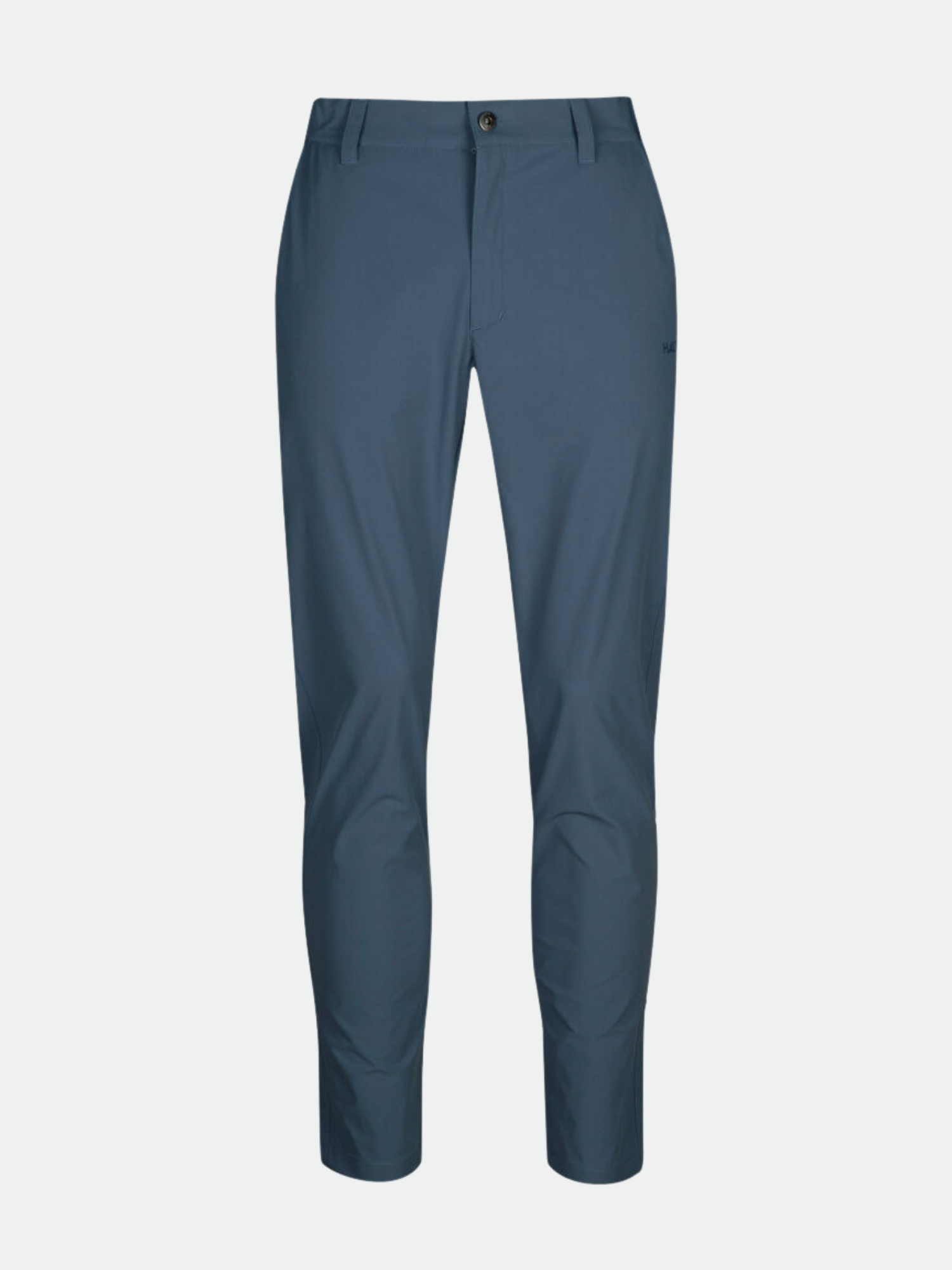 Halti Drive X-stretch Chinos Men's in blue, slim-fit, quick-dry stretch fabric shown from the front on white background.