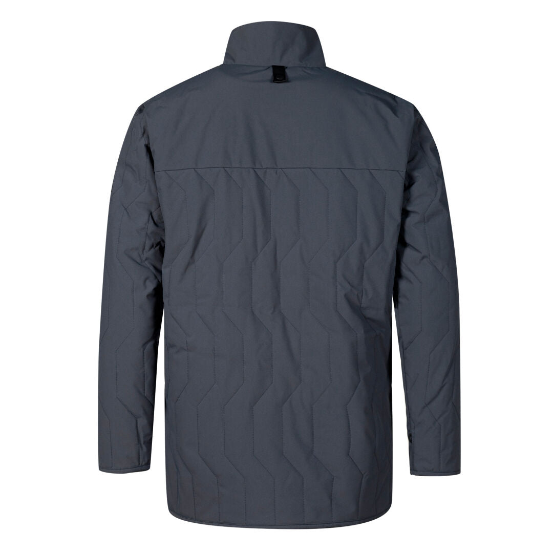 A dark gray Halti Synkas 3in1 DrymaxX Parka for men, seen from the back with long sleeves and subtle stitch details.