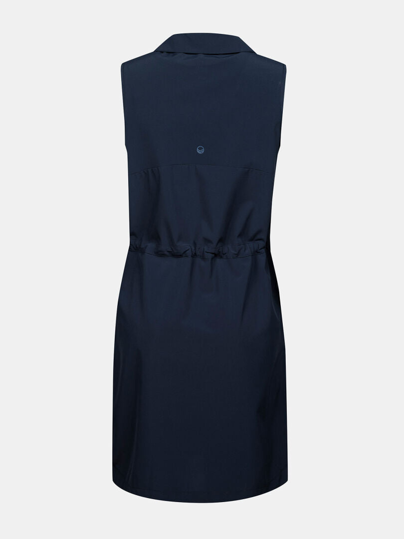 Halti Chipper X-stretch Dress Womens in navy features a cinched waist and quick-drying fabric for an active lifestyle.