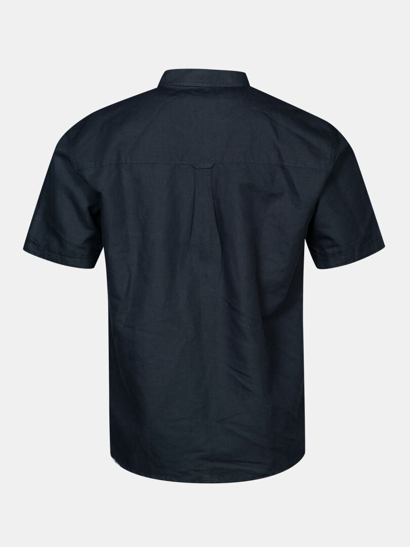 The Halti Notsgi Shirt Men's in black features short sleeves and is shown from the back on a plain white background.