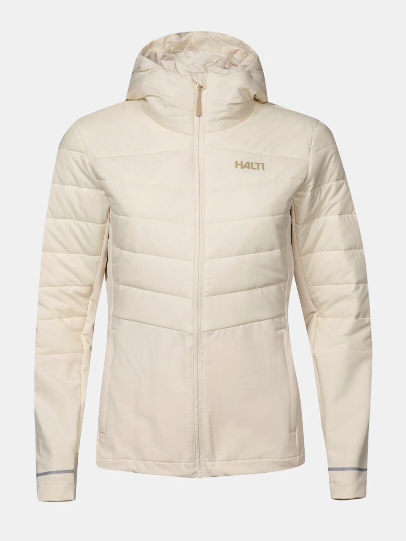 Halti Valimo Hybrid Insulation Jacket Women’s—cream, hooded, breathable, ideal for layering.
