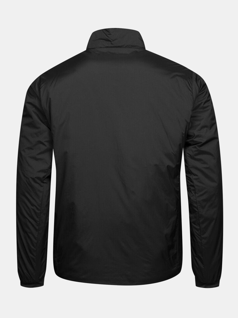 Back view of the black Haave 40 Primaloft Jacket Men’s, featuring a lightweight insulated design and high collar.