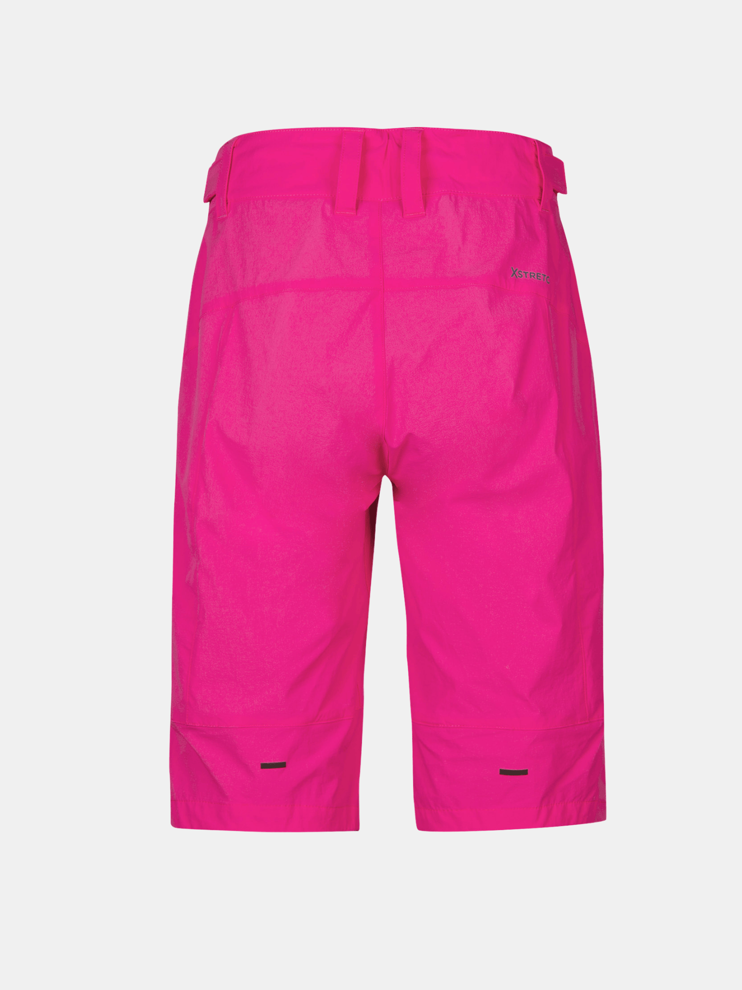Halti Tracks Womens X-stretch Shorts in bright pink, with adjustable waist and belt loops, on a white background.