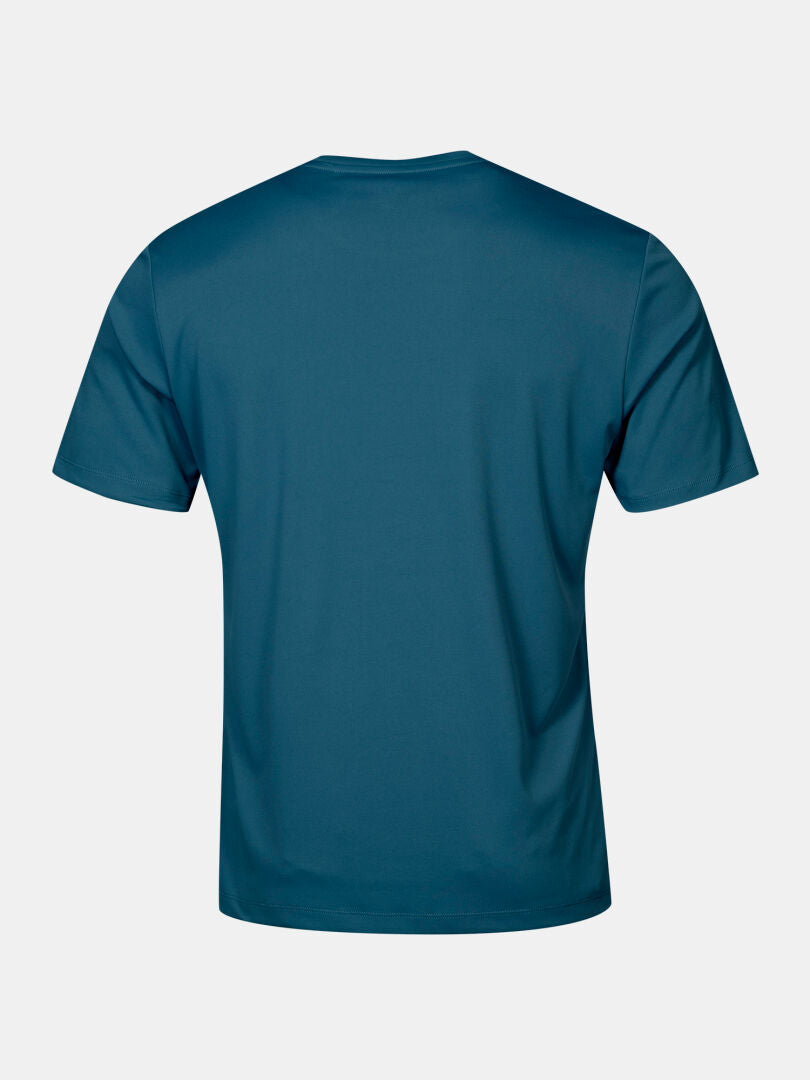 Halti Salves T-shirt Men's in teal, short-sleeve, shown from the back against a white background.